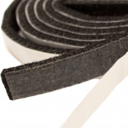 10mm Width x 5m Length Self-Adhesive Felt Furniture Pad Roll Felt Strip Black 2.5 mm T